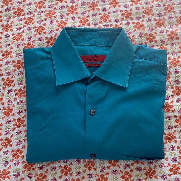 Teal/Turquoise Men’s Dress Shirt Size 15 - Picture 1 of 4